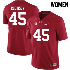 NCAA Women's Alabama Crimson Tide #45 Joshua Robinson Stitched College 2021 Nike Authentic Crimson Football Jersey ZH17N50ZD
